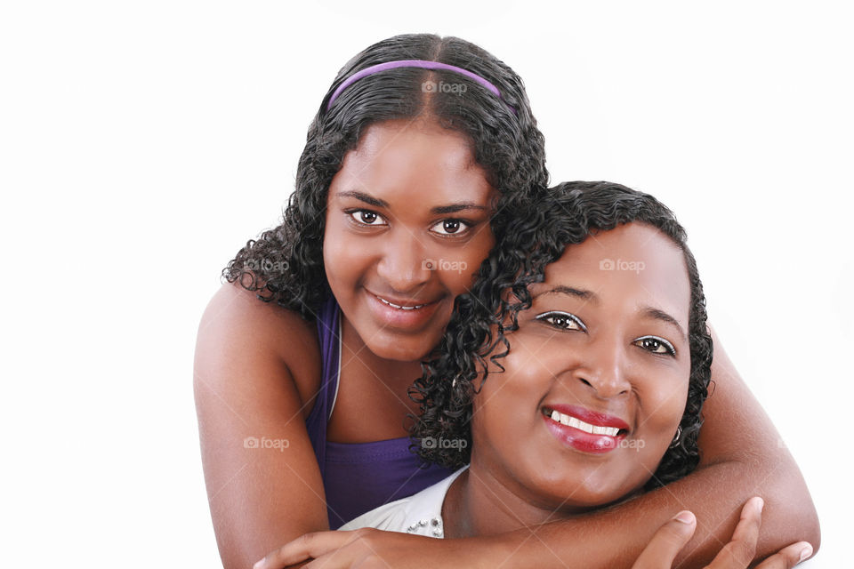 African american mother and daughter