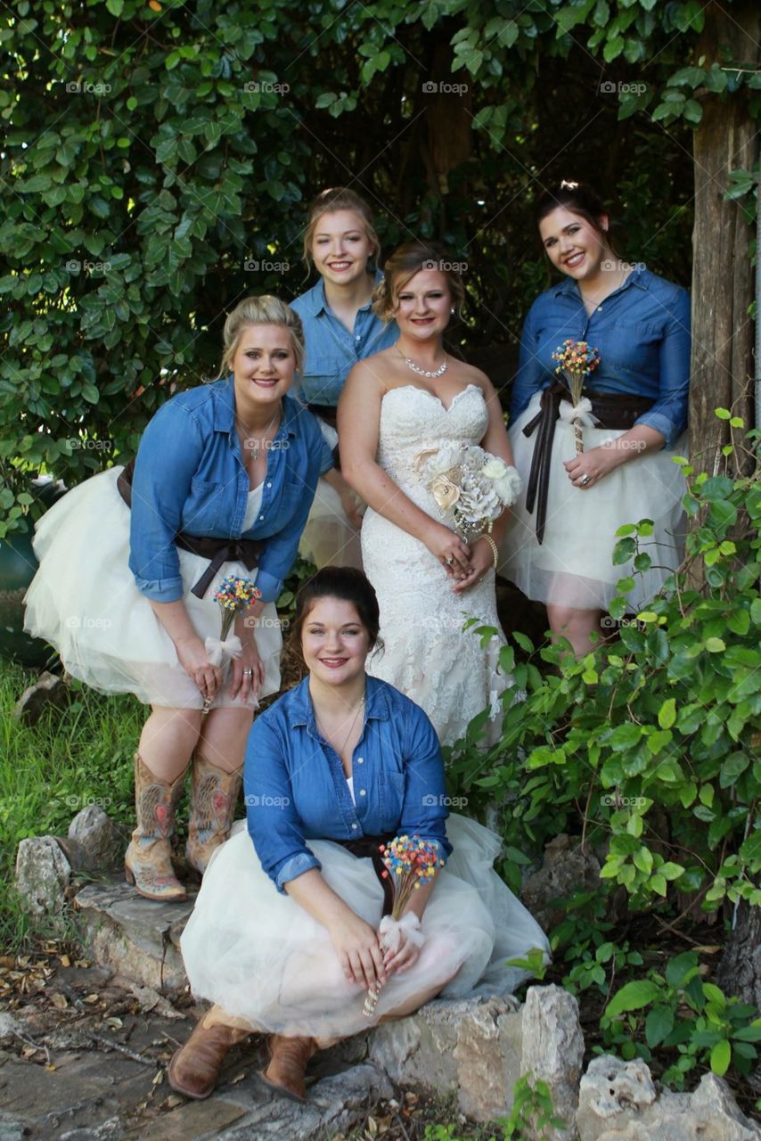 A bride and her girls