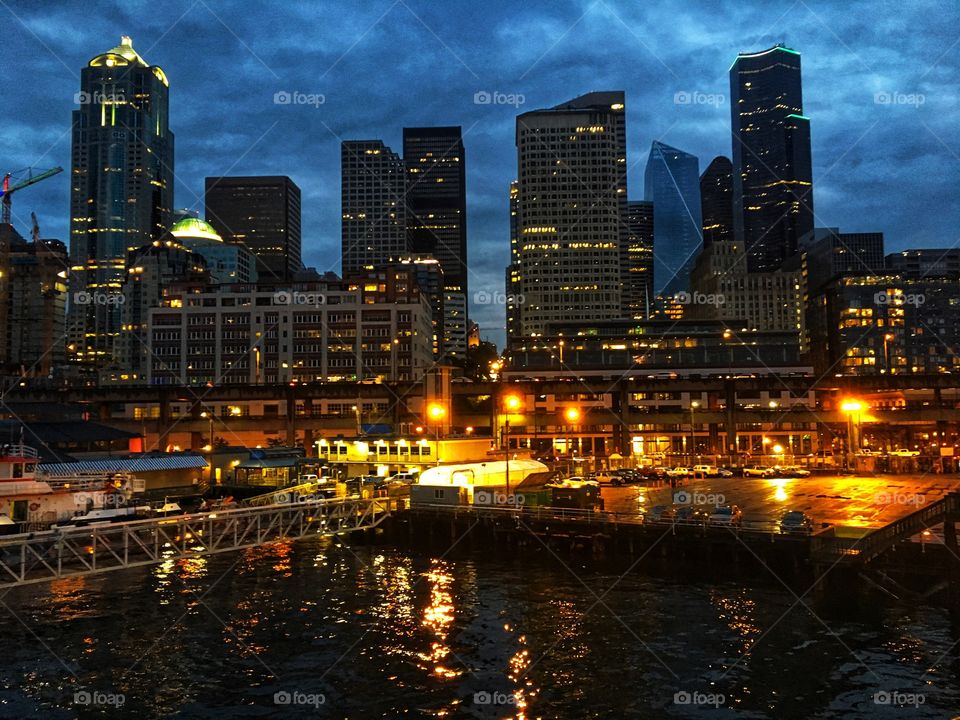 Seattle Waterfront at Dusk