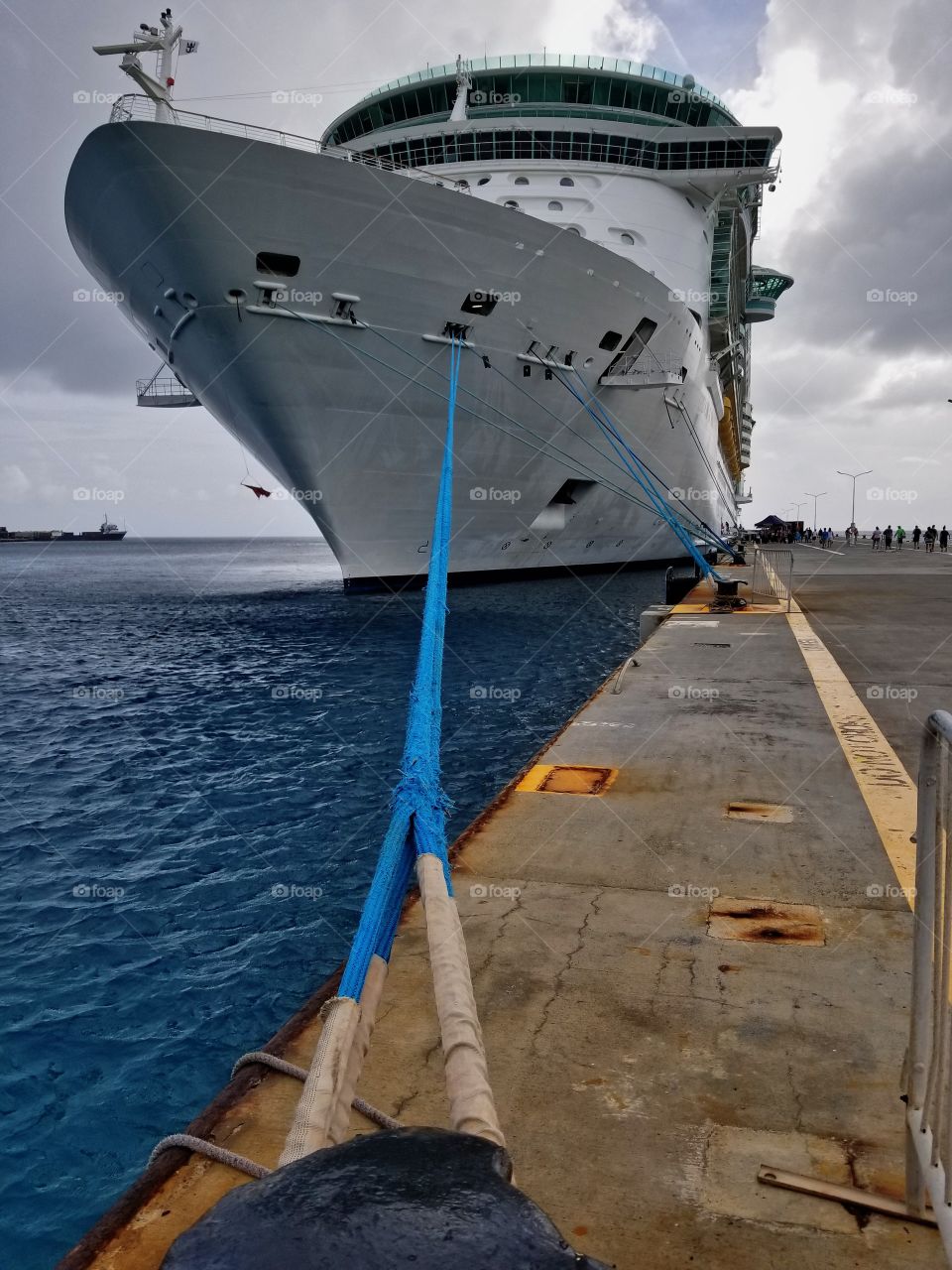 Cruise ship docked in Port St Maarten
