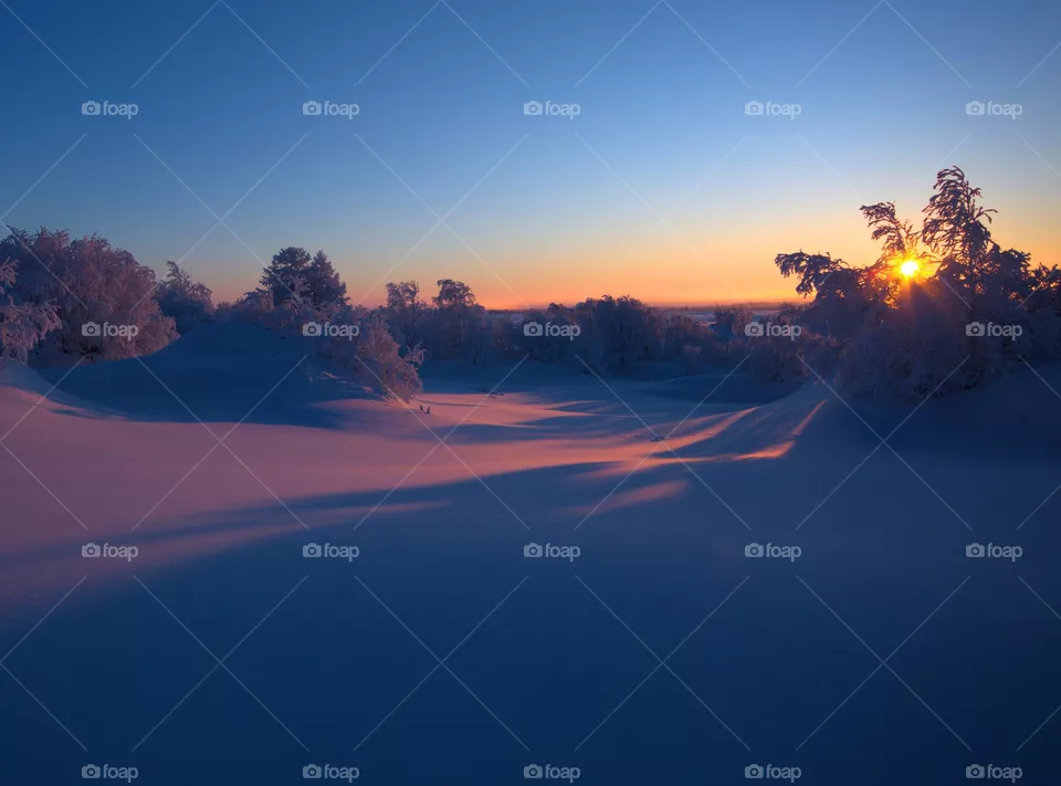 winter sunset