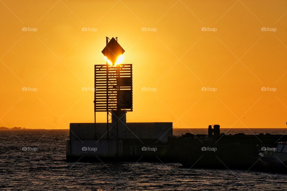 Sunset in the harbour