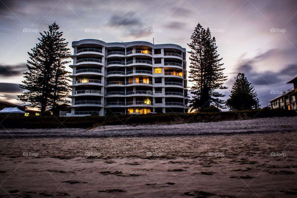 beach sky tree sunset by laconic