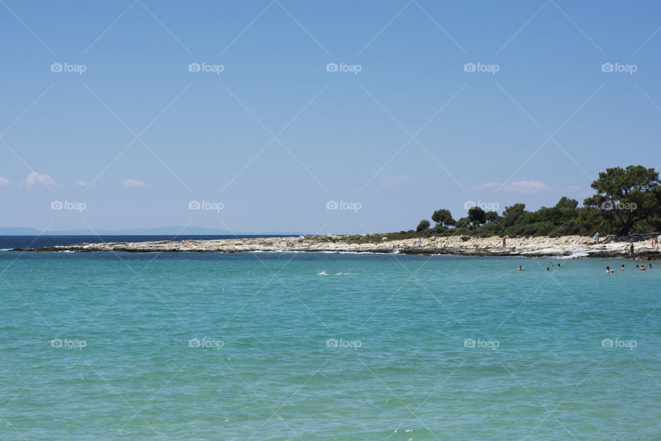 turquoise sea. turquoise sea and beach