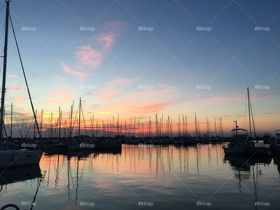 Sunset from marine Izola 