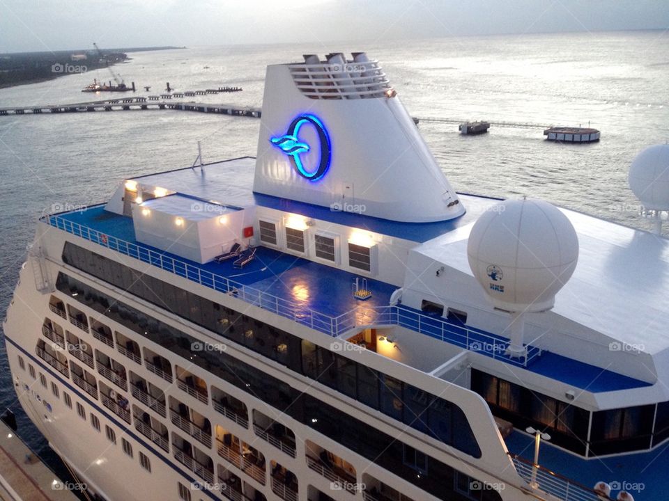 Cruise ship at terminal port dock