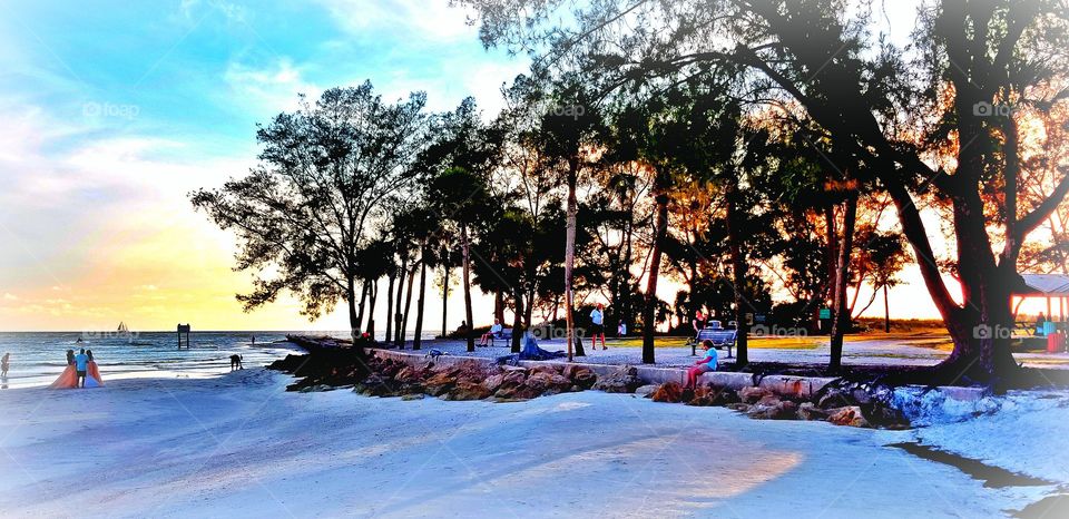 Cortez beach FL sunset