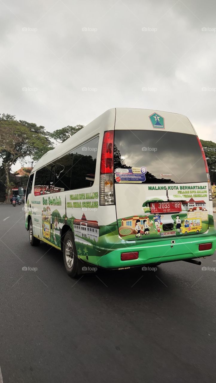 bus on school morning