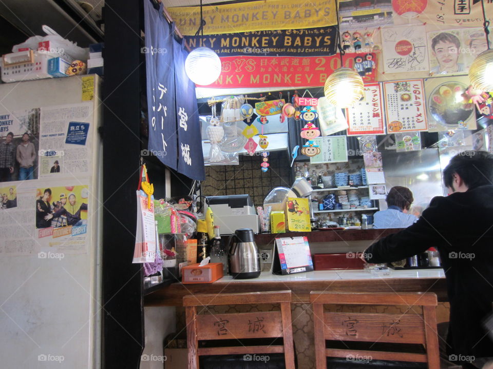 Hachiouji, Tokyo, Japan, Ramen Shop Counter