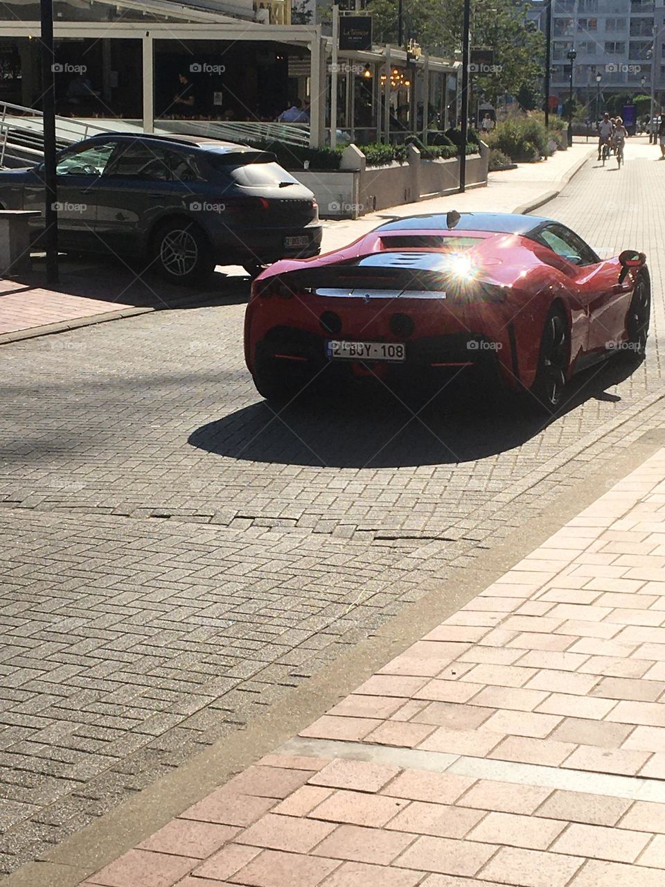 Ferrari on road 