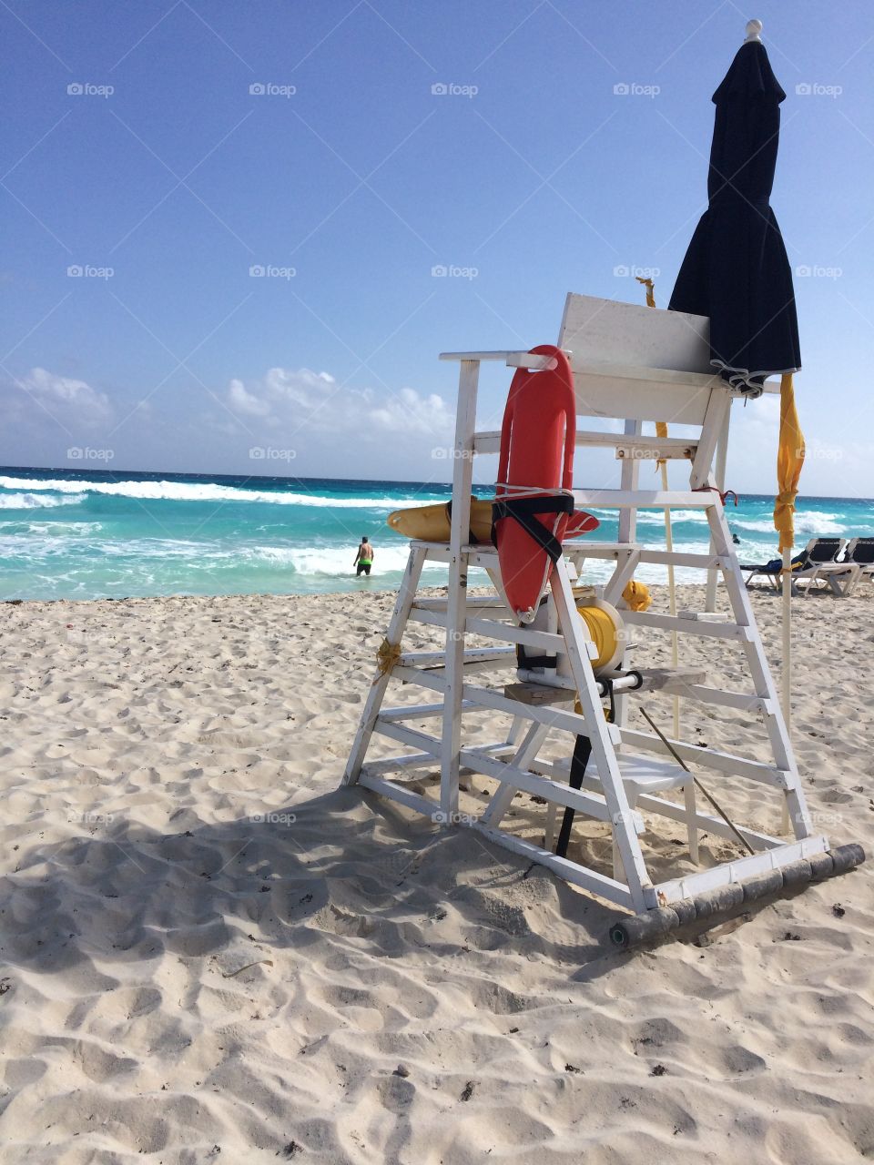 Lifeguard chair in cancun, Mexico