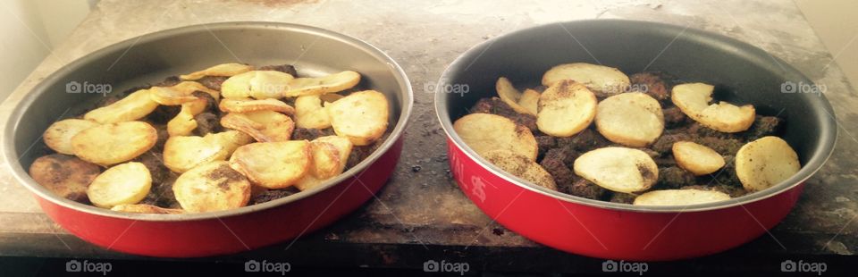 Food dishes of potato 