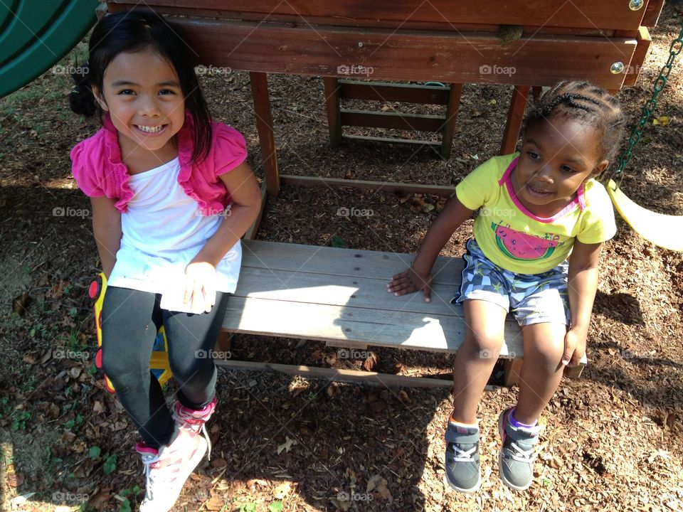 Happy kids at the playground