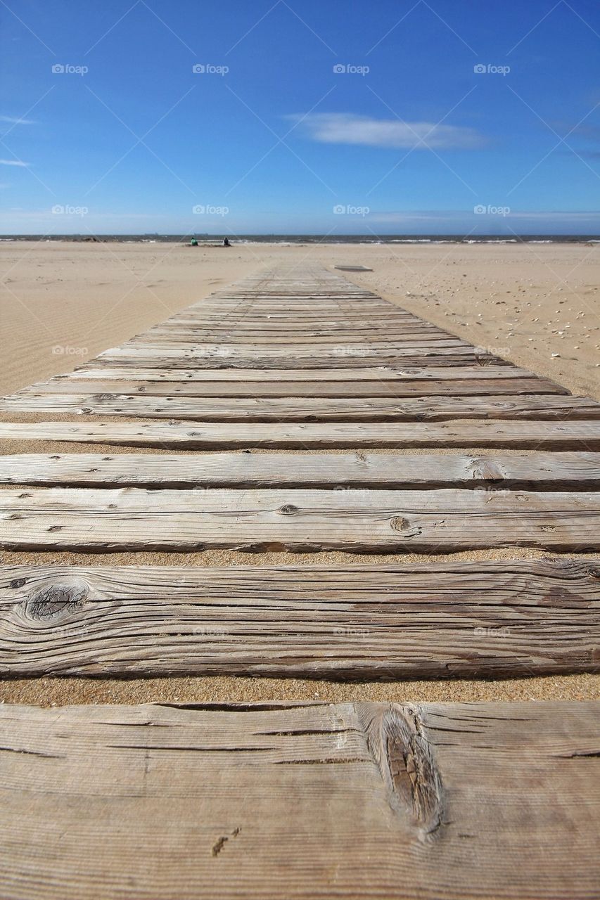 Beach path road to ocean