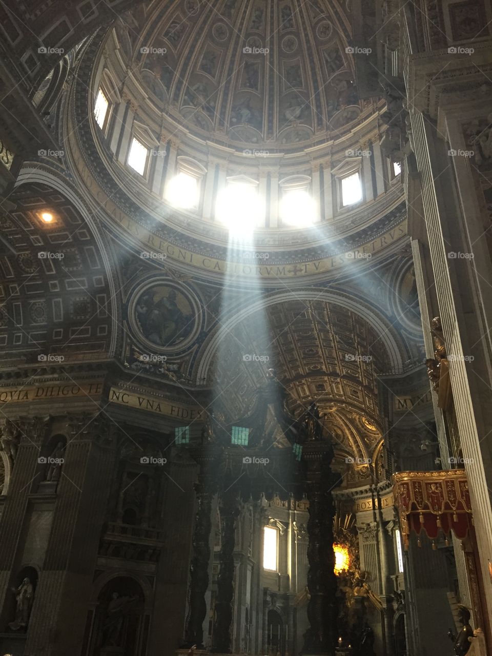 Sun shines inside St. Peter's basilica