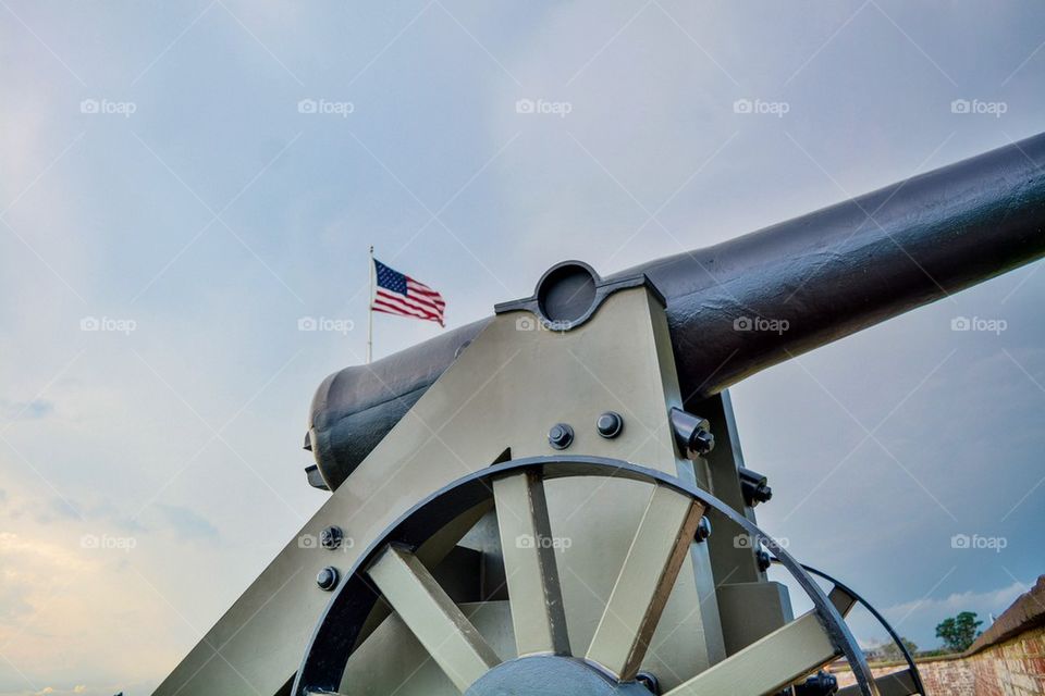 Cannon and flag