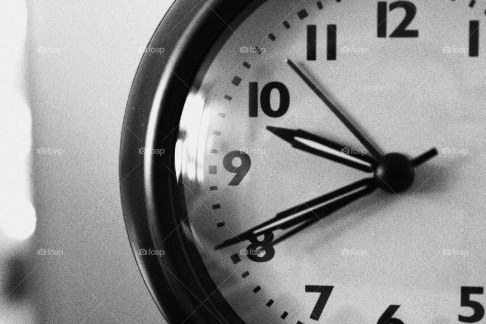 black & white clock