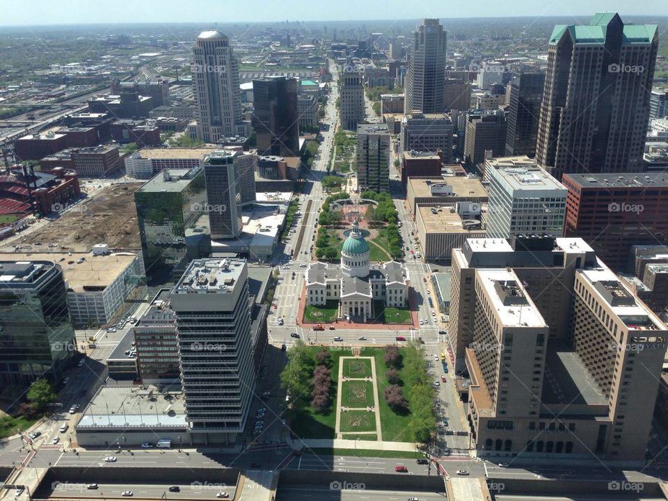 View of St. Louis from Gateway Arch