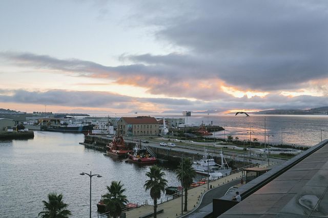 sunset in Vigo harbour