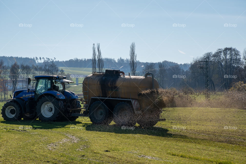Tractor Spraying Field