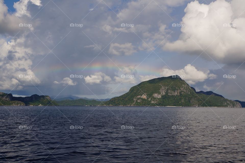 Rainbow over el nido, palawan,philippines
