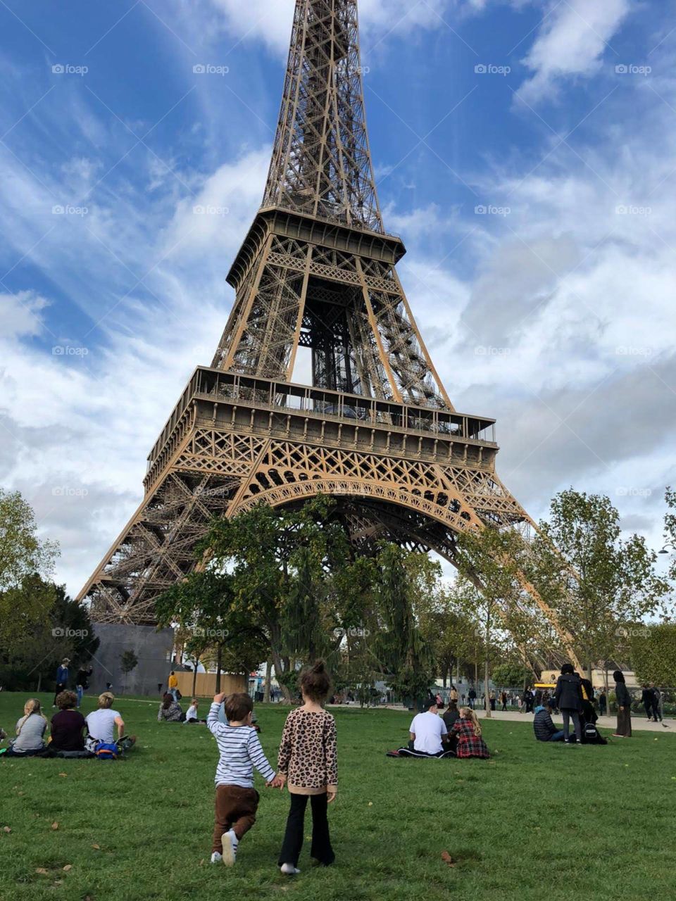 Under the eiffel tower