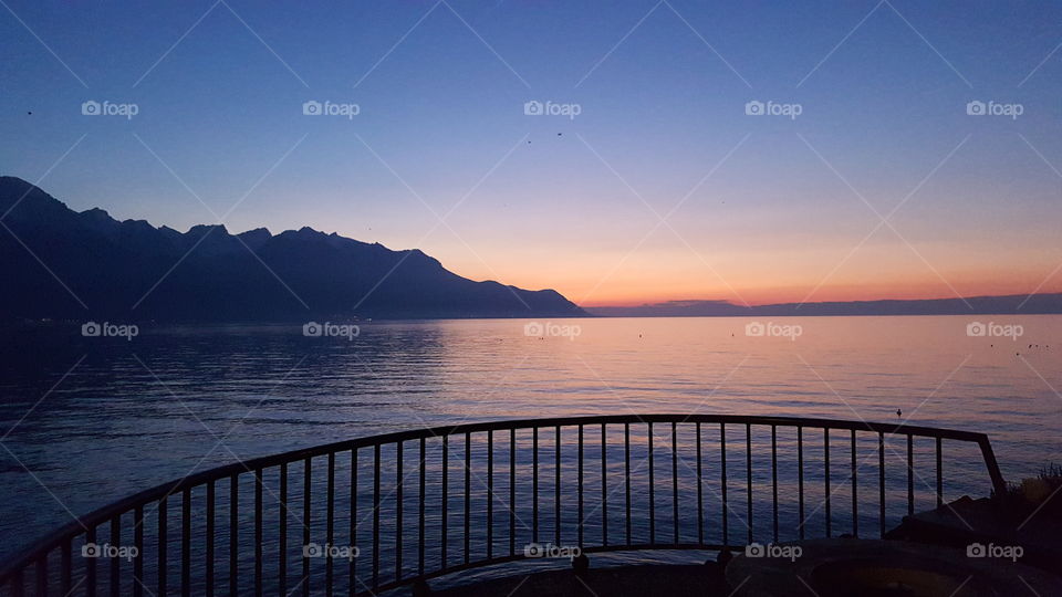 Wunderschöner Abend in Montreux am See