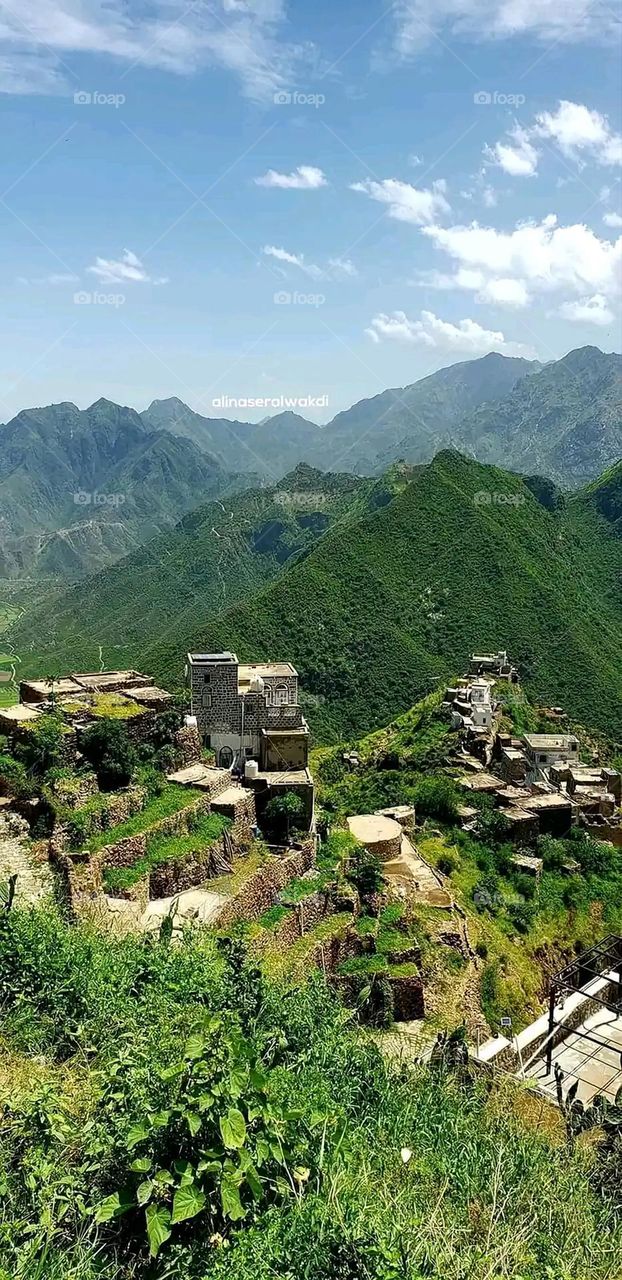 Glory be to God, the magnificent and picturesque view and the natural green trees are a view that is nothing more wonderful than it