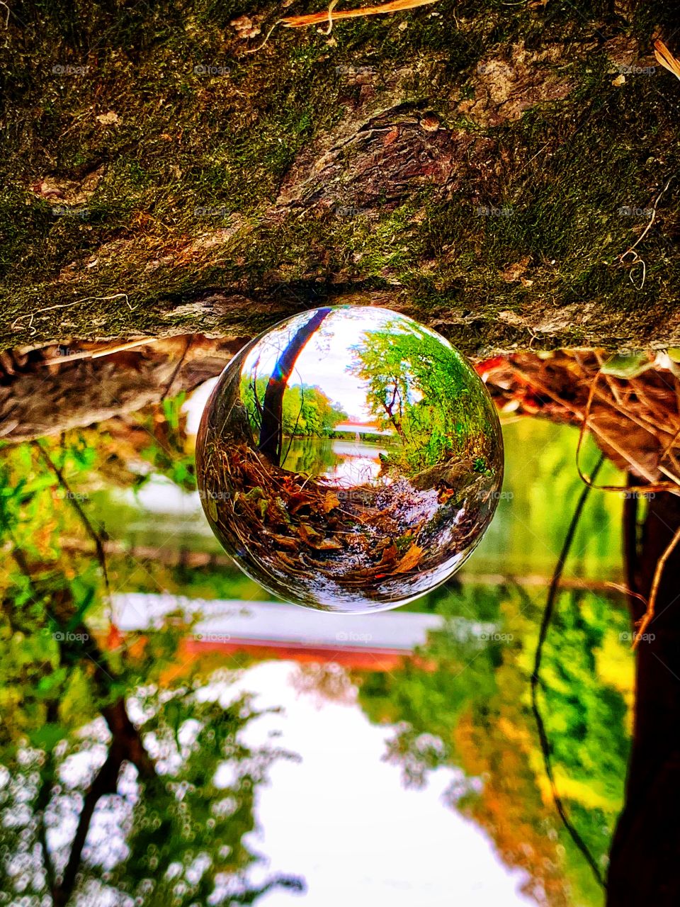 Covered bridge views on a fall day in Indiana 