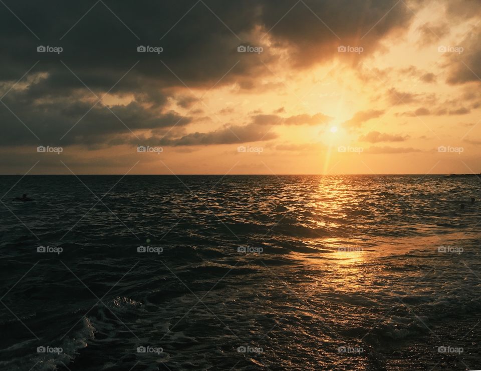 Sunset in sea