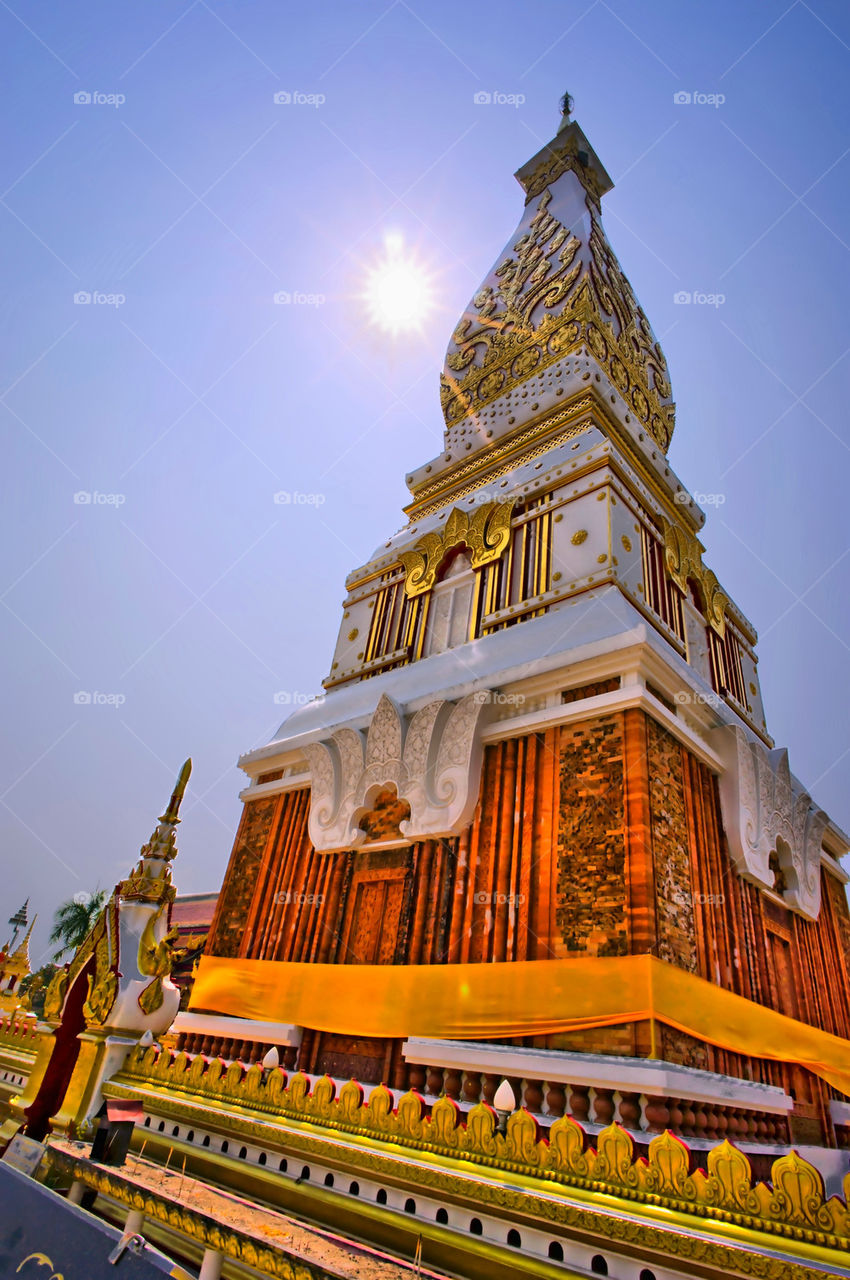 religion gold thailand temple by sonchai