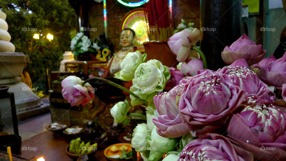 Offerings at the temple