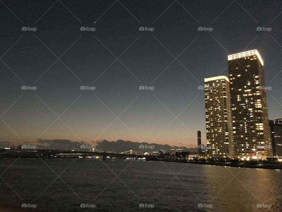 Tokyo Bay Area during night time 
