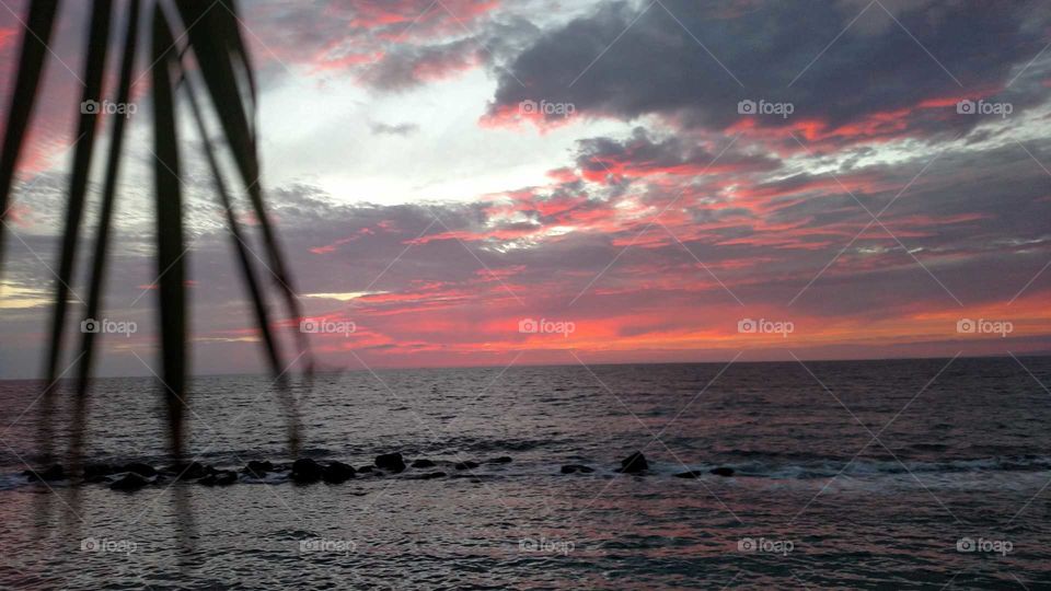 red sunset ready for dinner