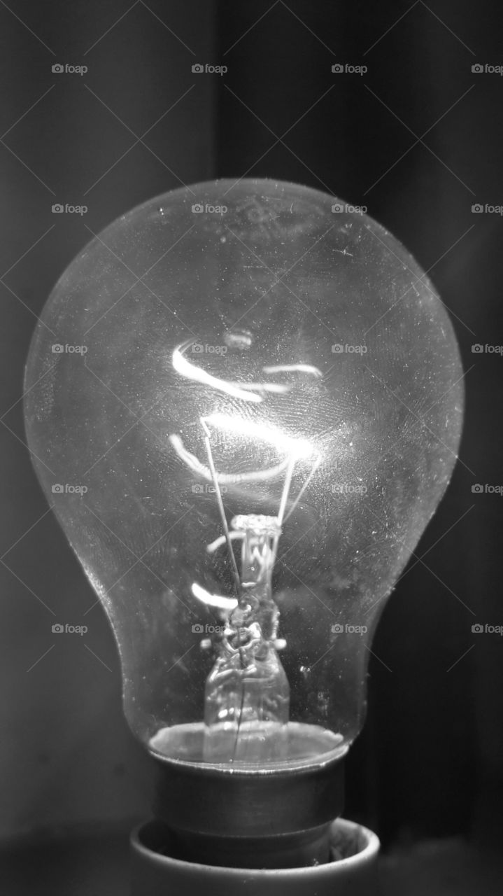 light bulb in grey exposr