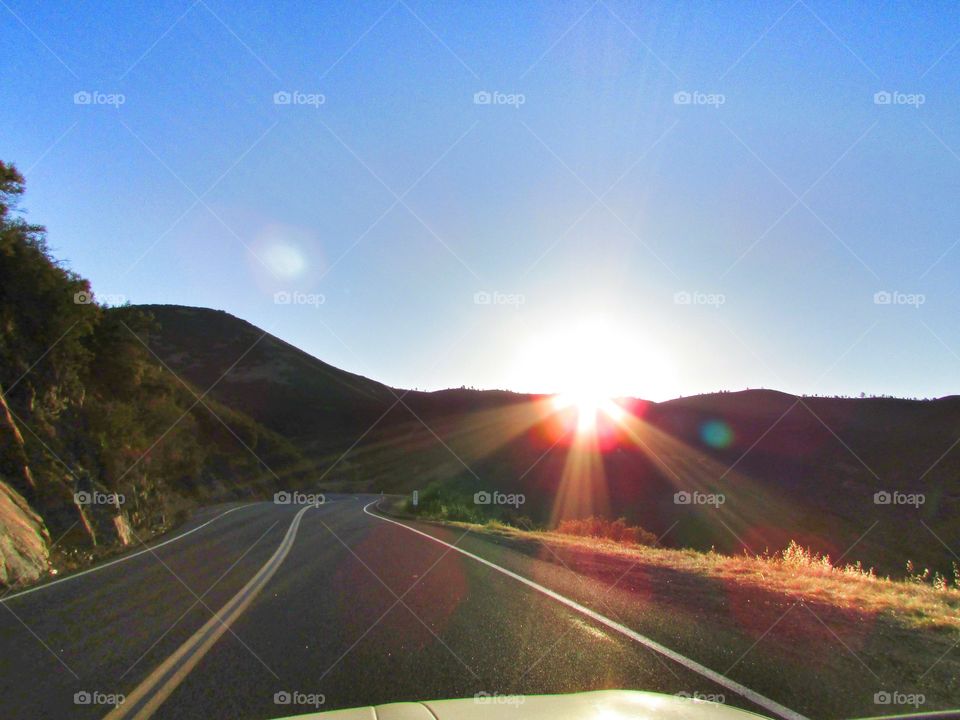 open road sunrise