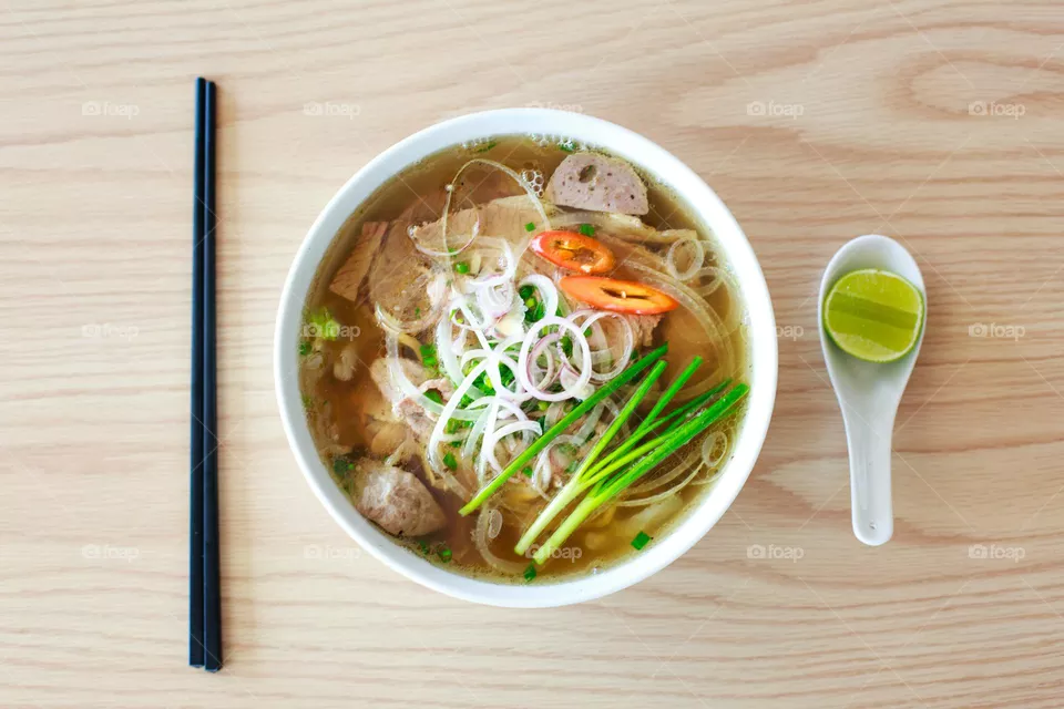 Oriental noodles soup