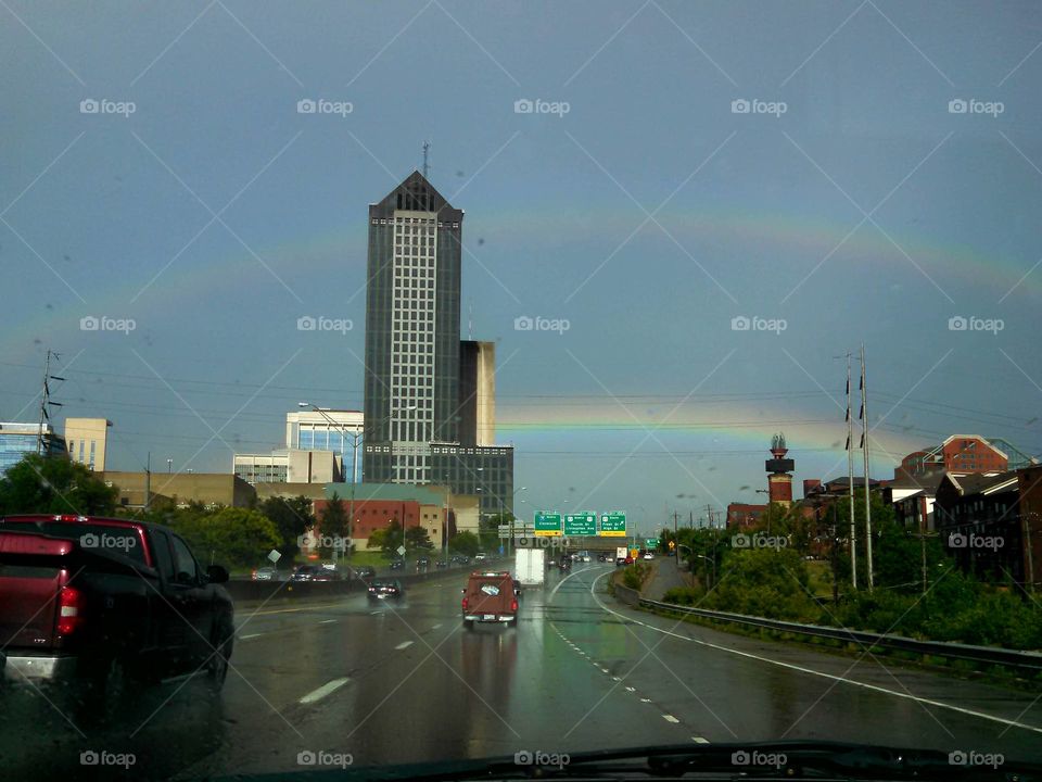 Rainbows over the city