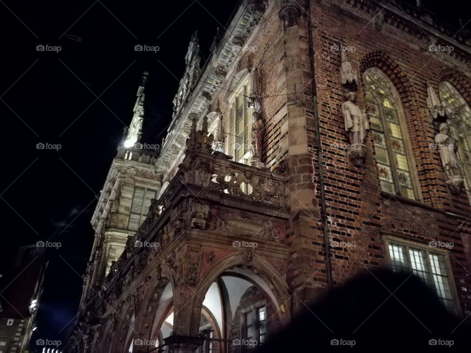 Bremen city hall at night