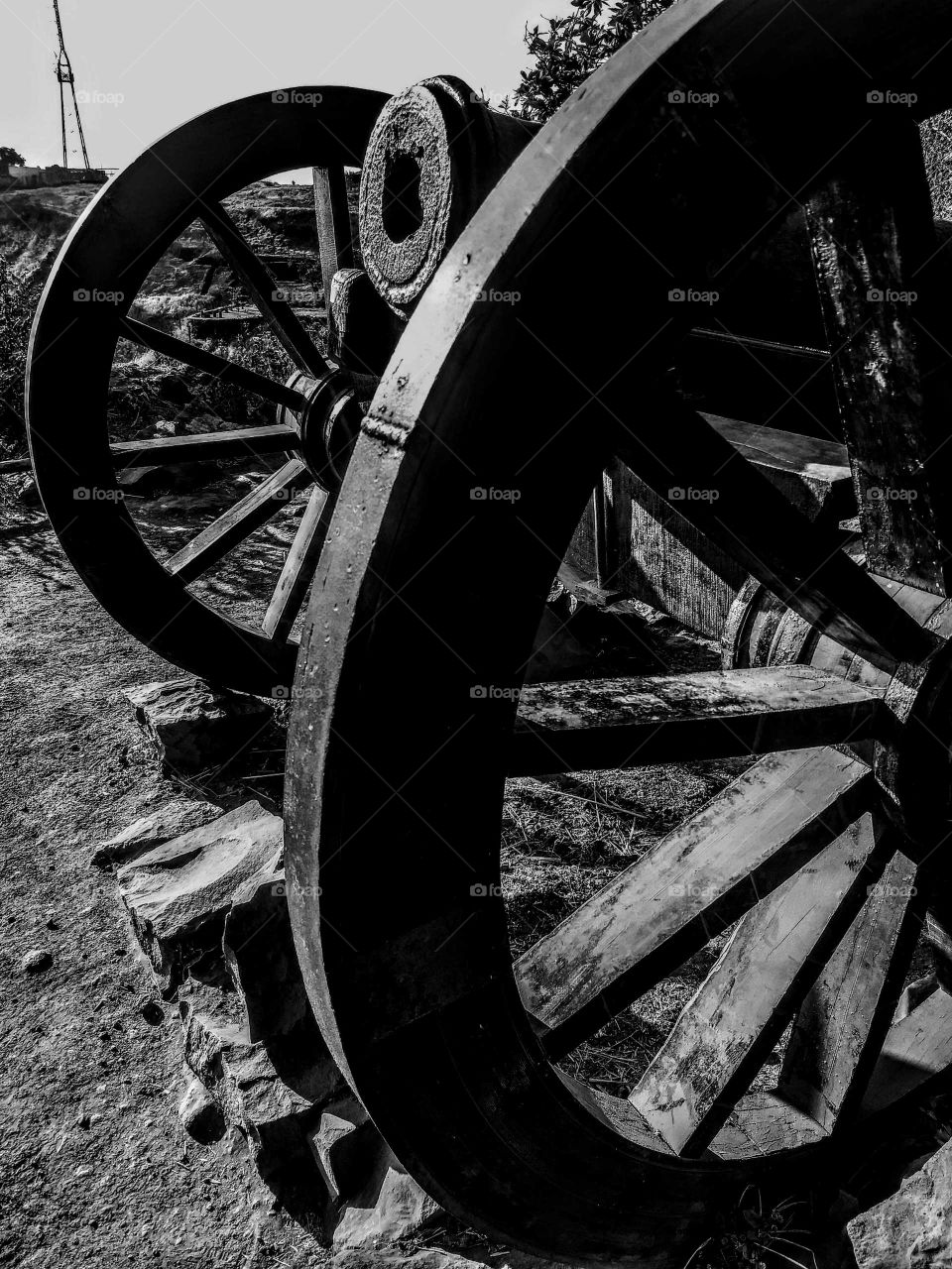 old artillery at Sinhgad fort,pune, India