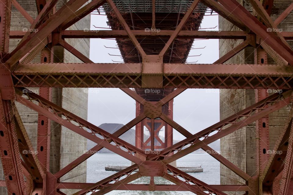 Underbelly of Golden Gate Bridge 