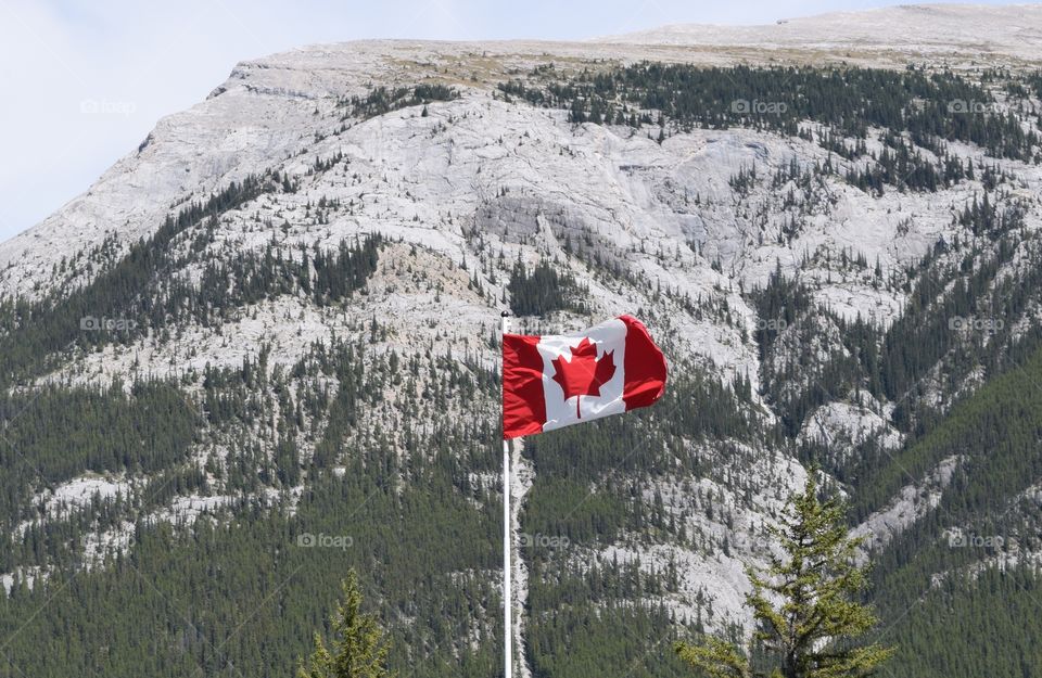 Canadian flag in alberta canada