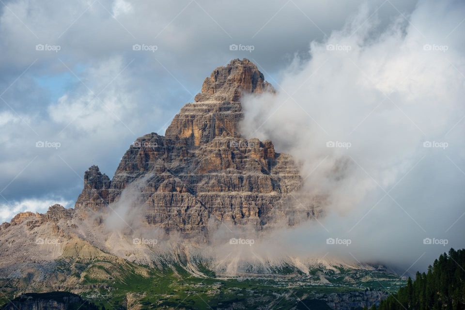 A close-up of Dolomites