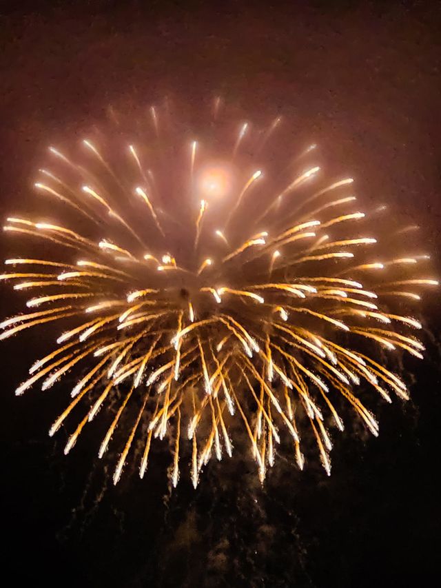 fourth of July fireworks viewed from the Marina Green in San Francisco 2023 on the  San Francisco Bay