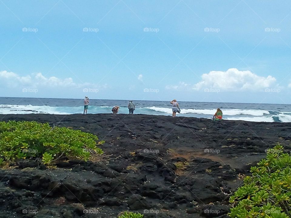 black sand beach