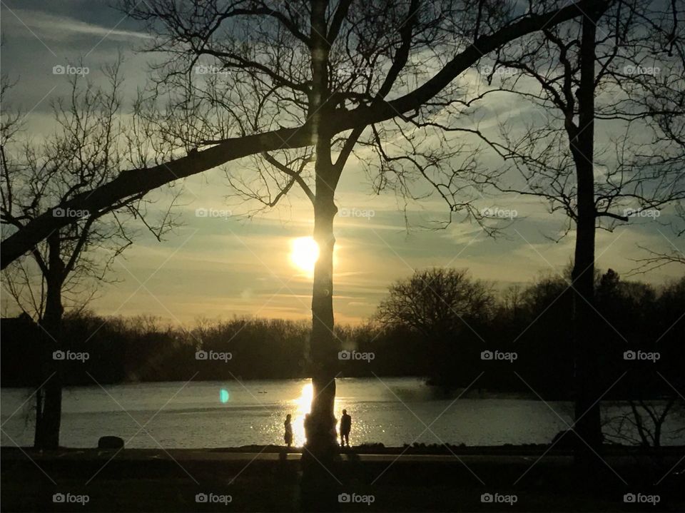 Silhouettes in sunset