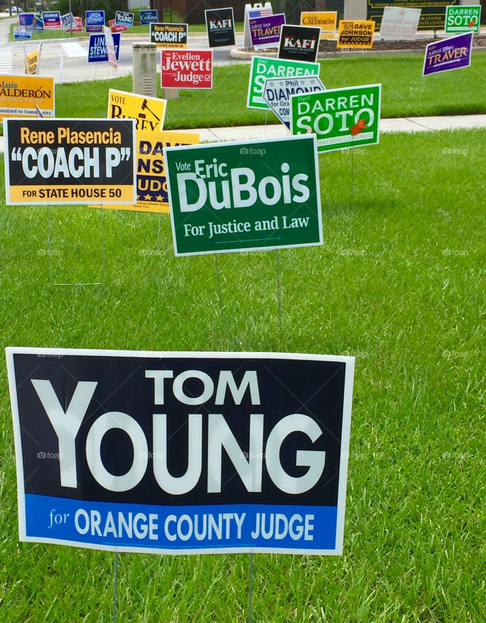 Primary election signs USA