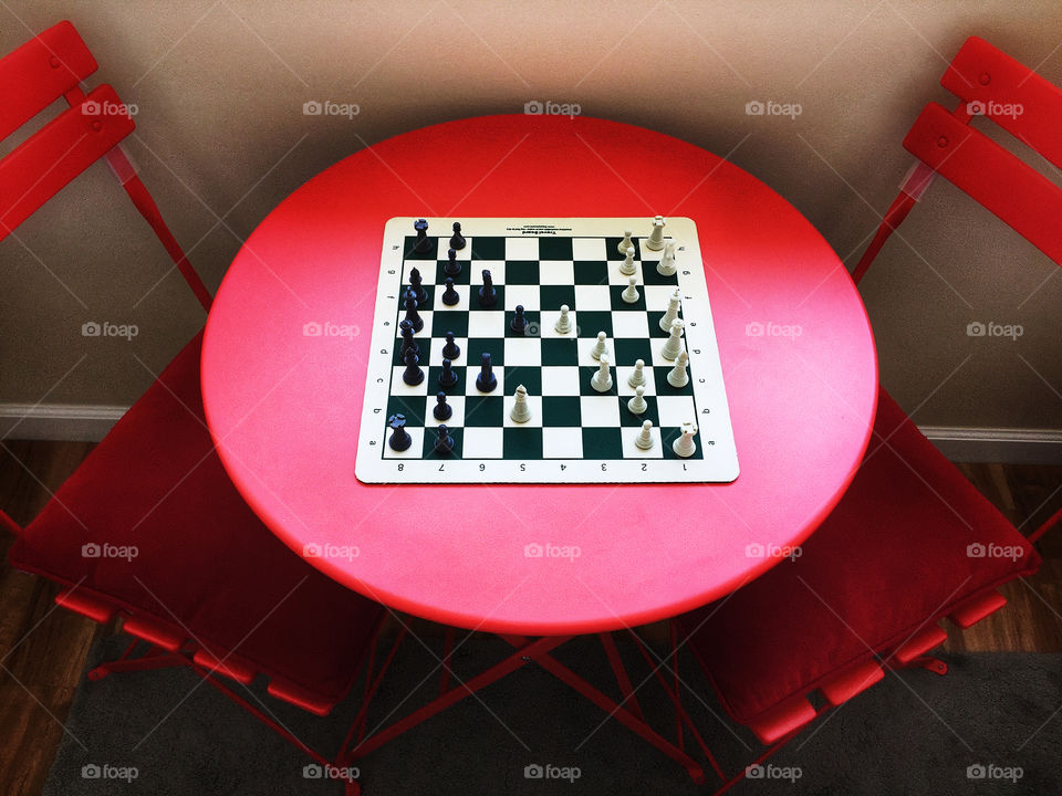 Chess game in progress 