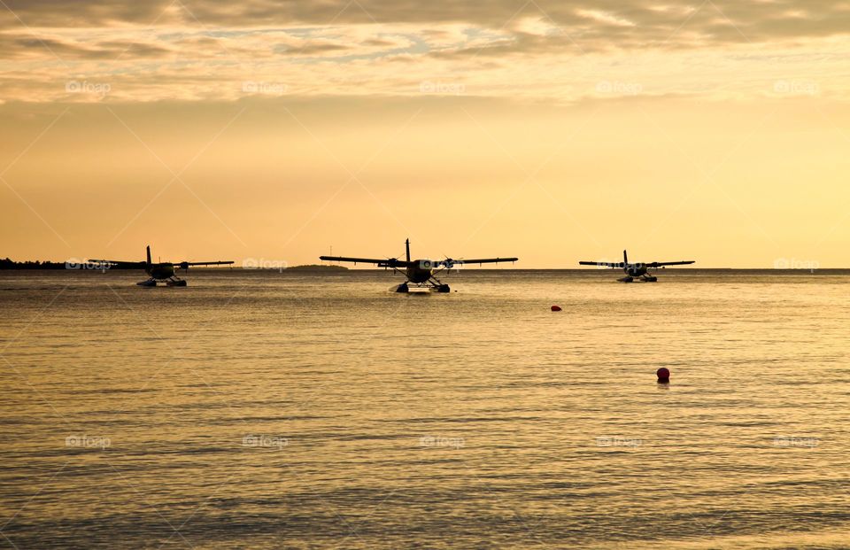 Parked seaplanes. 