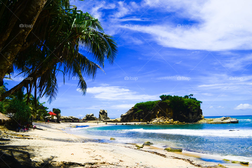 Klayar Beach is located in East Java, Indonesia
